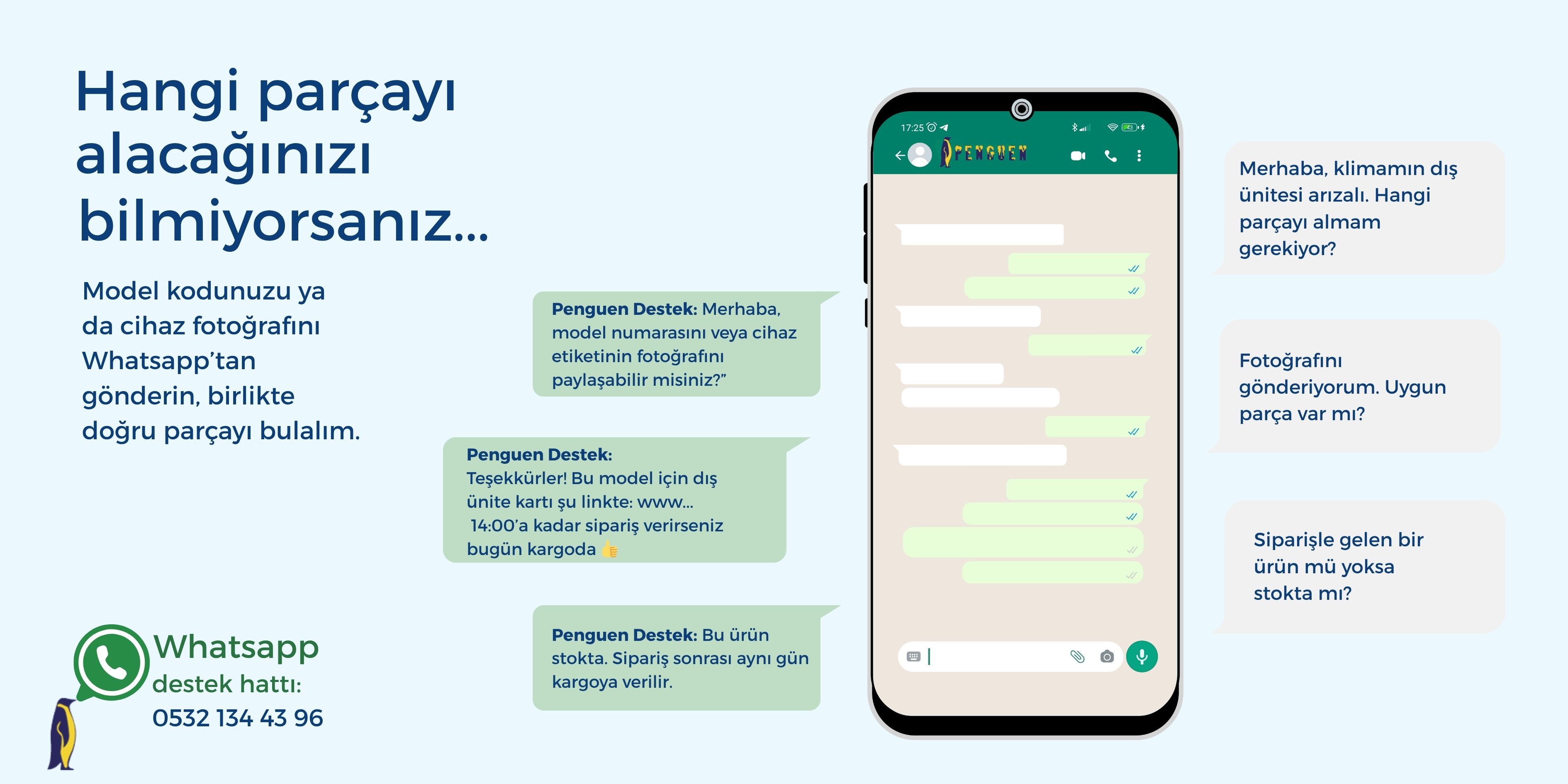 Penguen Soğutma Beyaz Eşya Yedek Parça WhatsApp Destek Hatıı