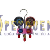 Hongsen HS-M02 R22, R32, R410A Uyumlu İkili Manifold