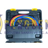 Tüm Gazlar ile Uyumlu Çift Saatli Dijital Çantalı Manifold Seti