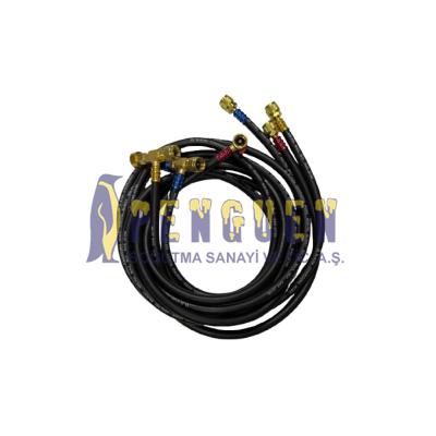 Yüksek Basınca Dayanıklı Vanalı Gaz Şarj Hortum Seti 180 cm